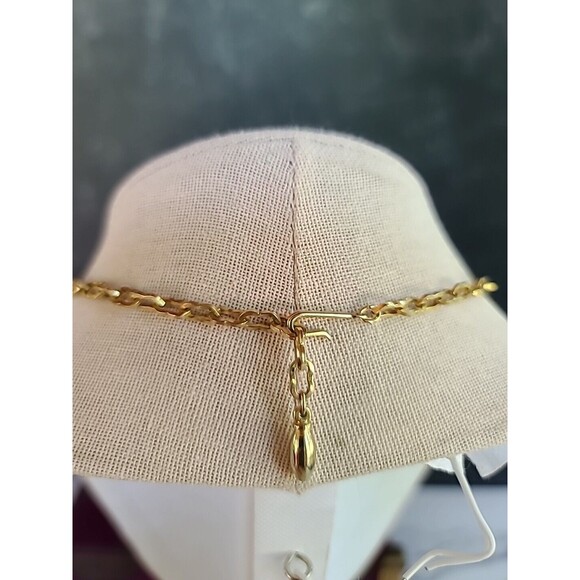 Judy Lee AB Pink Crystal Leaf Necklace Vintage - Picture 7 of 12